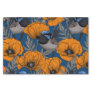 Fairy wrens and orange poppy flowers tissue paper