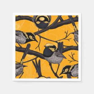 Fairy wrens in yellow napkins
