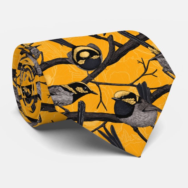 Fairy wrens in yellow neck tie (Rolled)
