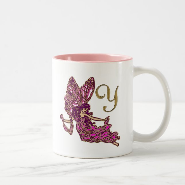 Fairy Y Monogram Two-Tone Coffee Mug (Right)