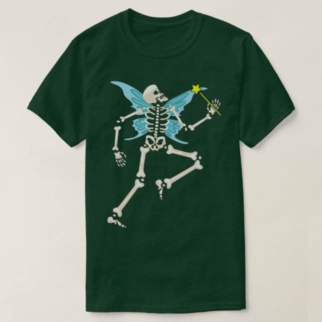 Fairycore Aesthetic Skeleton Fairy Grunge Goth  T-Shirt (Design Front)