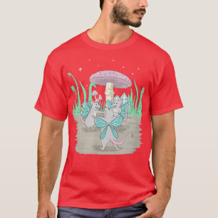Fairycore Esthetic Fairy Dancing Rats And A Mushr T-Shirt