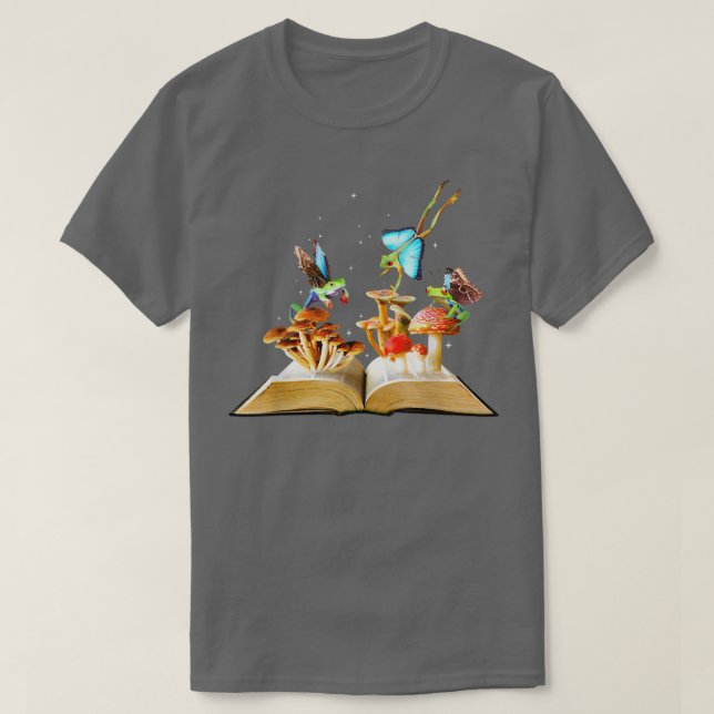 Fairycore Esthetic Goblincore Fairy Frogs Butterf T-Shirt (Design Front)