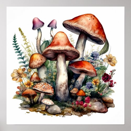 Fairycore Fairytale Mushrooms Funghi Poster
