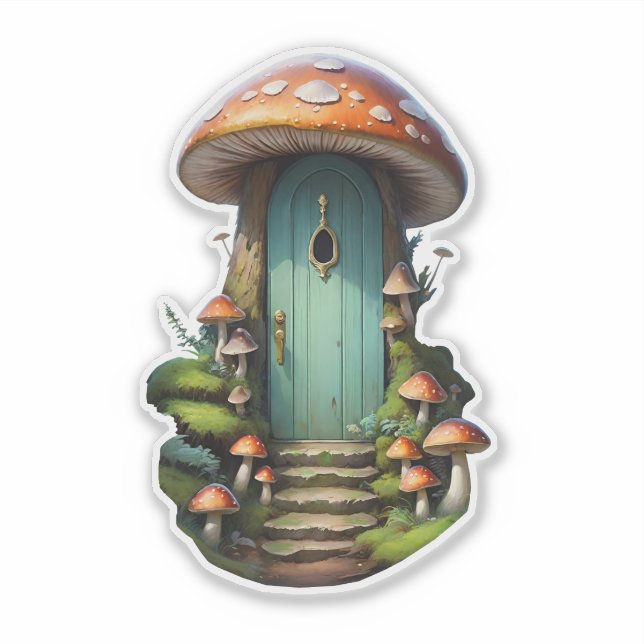 Fairycore Mushroom Fairy House Sticker (Front)