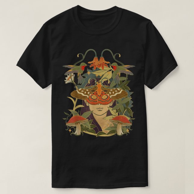 Fairycore Mushroom Gothic Academia Fairy Grunge Ae T-Shirt (Design Front)