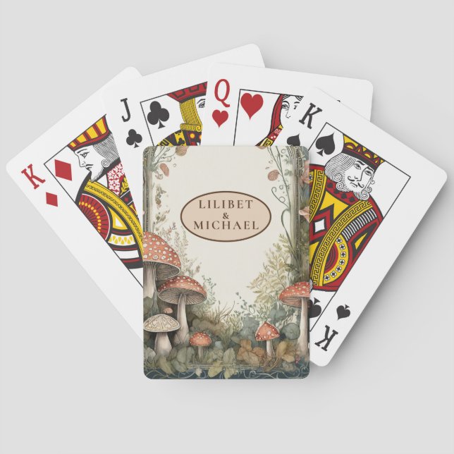 FAIRYCORE Mushrooms Goblincore Custom Gifts Poker Cards (Back)