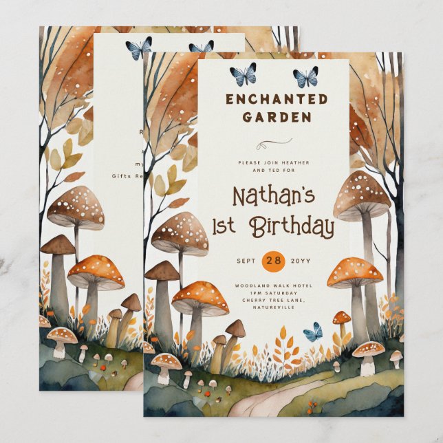 FAIRYCORE NATURE BABYSHOWER 1ST BIRTHDAY ANY EVENT INVITATION (Front/Back)