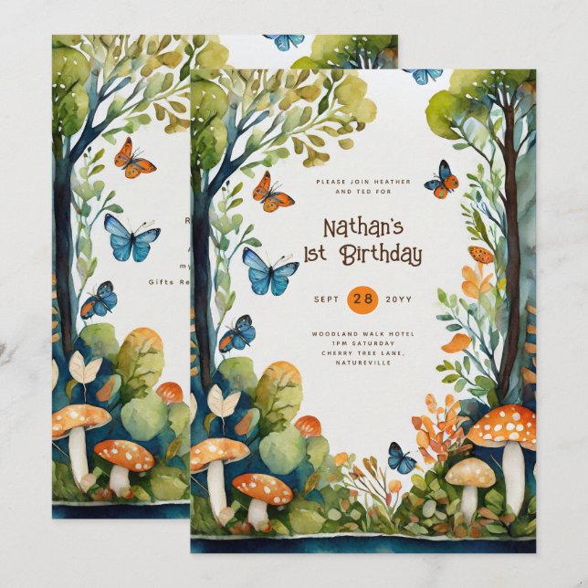 FAIRYCORE NATURE BABYSHOWER 1ST BIRTHDAY ANY EVENT INVITATION (Front/Back)