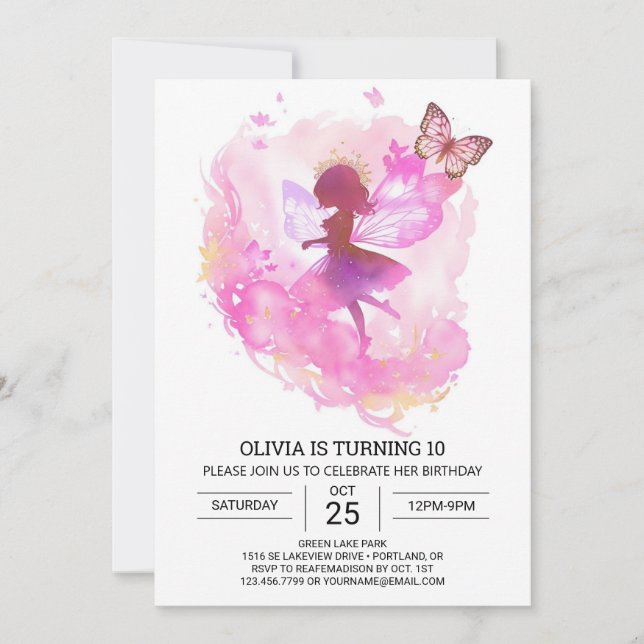 Fairycore Princess Birthday Celebration Invitation (Front)