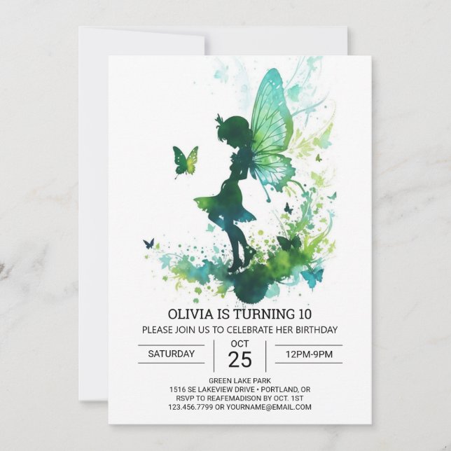 Fairycore Princess Editable Birthday Celebration Invitation (Front)