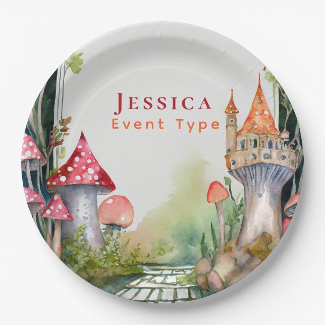 FAIRYCORE Princess Fairytale Castle Kingdom Custom Paper Plates (Front)
