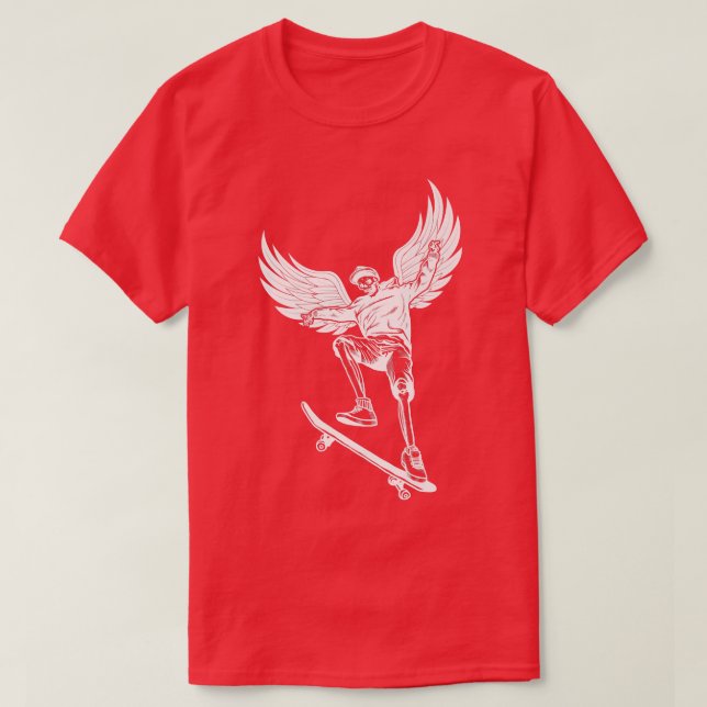 Fairycore Skeleton Skateboarding Grunge Fairy Aest T-Shirt (Design Front)