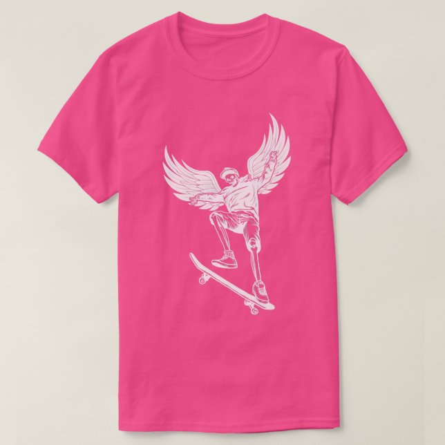 Fairycore Skeleton Skateboarding Grunge Fairy Aest T-Shirt (Design Front)