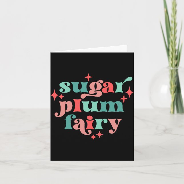 Fairycore Sugar Plum Fairy Tygraphy Art T Shirt  Card (Front)
