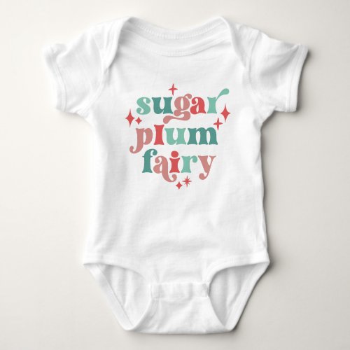 Fairycore Sugar Plum Fairy Typography Art Baby Bodysuit