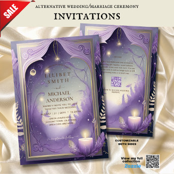 Fairycore Wedding Invitation Fairytale Lilac Gold by invitationz at Zazzle
