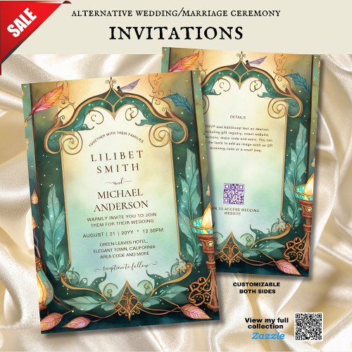 FAIRYCORE WEDDING INVITATIONS FAIRYTALE STORYBOOK 