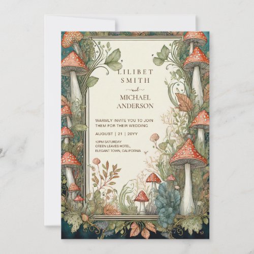 FAIRYCORE WEDDING Vintage Nature Loving Fairytale Invitation