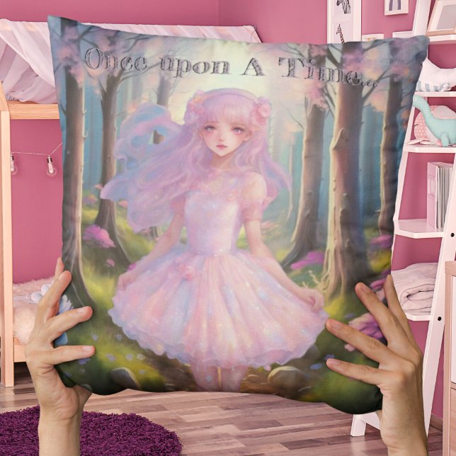 Fairycore Whimsical Fantasy Fairy Woodland Pastel Throw Pillow (Creator Uploaded)