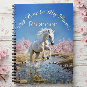 Fairycore White Horse Slow Living Wellness Journal