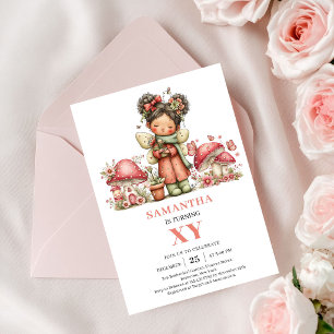 Fairyland Fairy 3rd Birthday Pink Flowers Invite