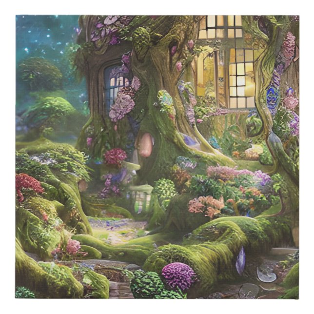 Fairyland Forest Graphic Faux Canvas Print (Front)