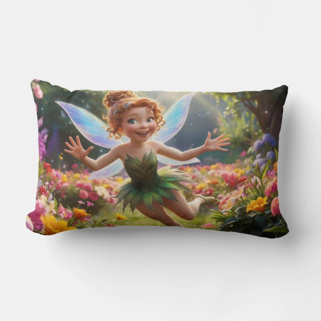 Fairyland Greetings  Lumbar Pillow (Front)