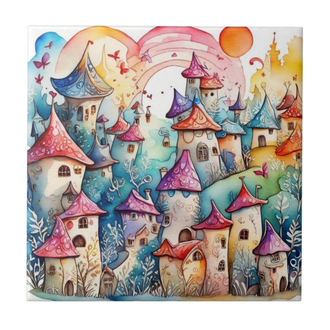 Fairyland magic castle  ceramic tile (Front)