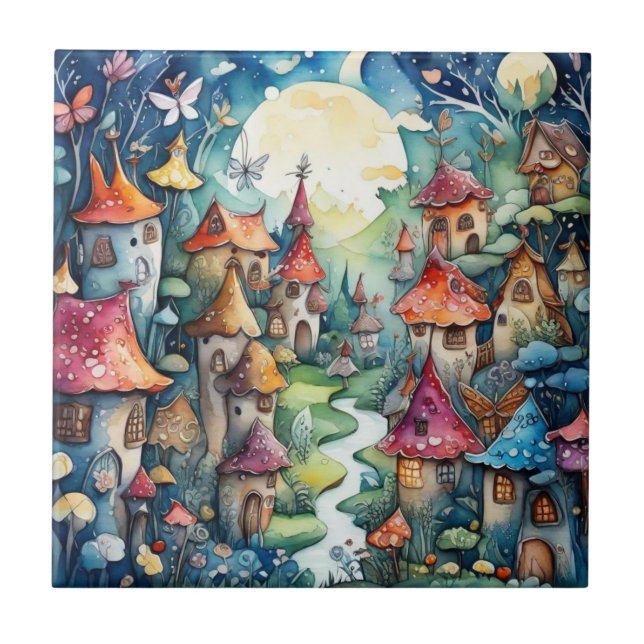 Fairyland magic castle ceramic tile (Front)