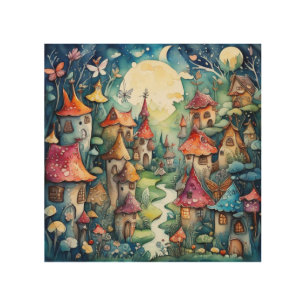 Fairyland magic castle wood wall art