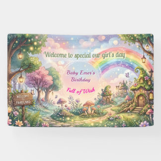 Fairyland Rainbow Magic Wish Girl's Birthday Banner