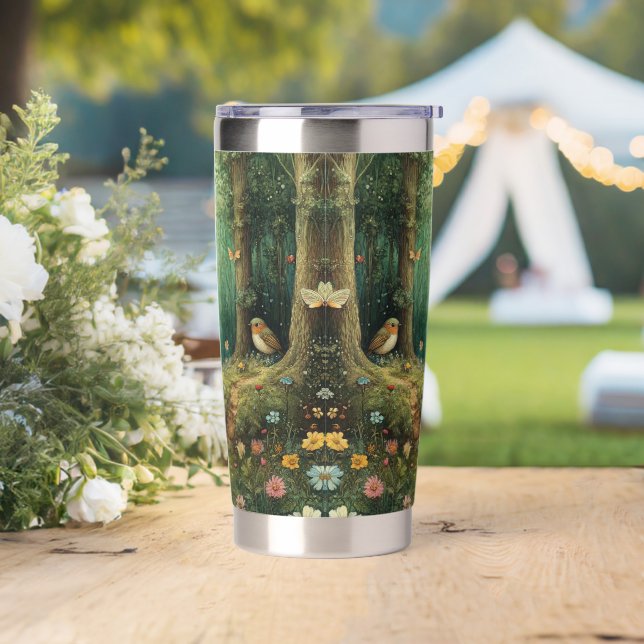 Fairyland Woodland Green Insulated Tumbler (Wedding)