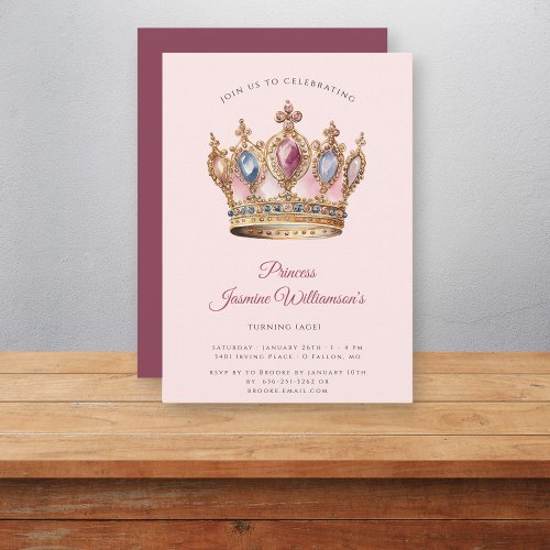 Fairytail princess minimallistic  birthday party  invitation