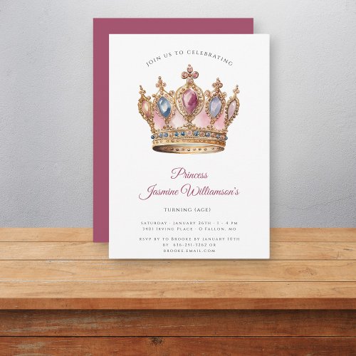 Fairytail princess  pink birthday party  invitation