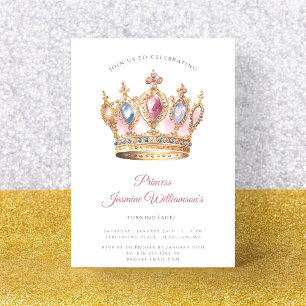 Fairytail princess pink birthday party invitation