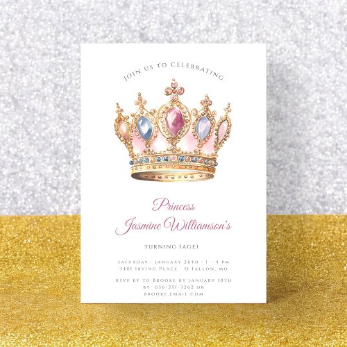 Fairytail princess  pink birthday party  invitation