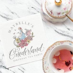 Fairytale Alice In ONEderland Birthday Tea Party Napkins