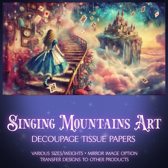 Fairytale Alice In Wonderland Castle Decoupage Tissue Paper (Creator Uploaded)