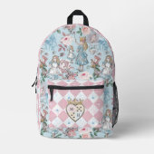 Fairytale Alice in Wonderland Characters Monogram Printed Backpack (Front)