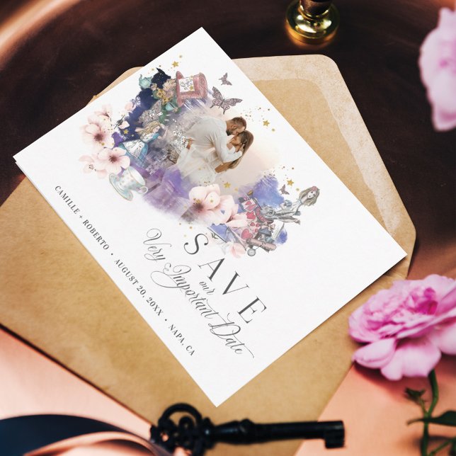 Fairytale Alice in Wonderland Important Date Photo Save The Date (Creator Uploaded)