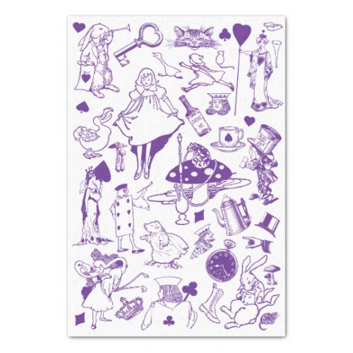 Fairytale Alice in Wonderland Pattern Decoupage Tissue Paper