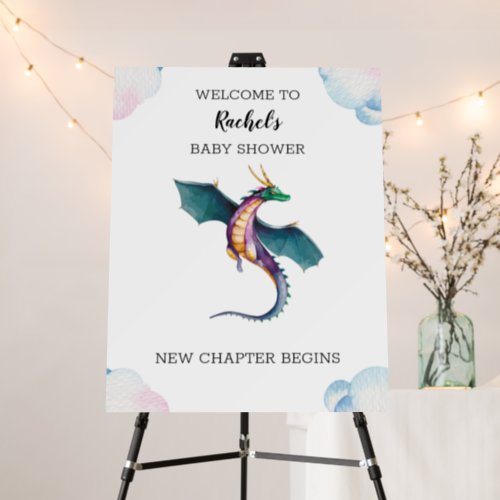 Fairytale Baby Shower Dragon Welcome Sign Mystical