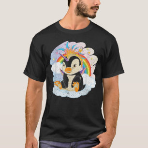 Fairytale Bird Penguincorn Rainbow Animal Penguin T-Shirt