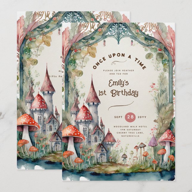 FAIRYTALE BIRTHDAY or Baby Shower ANY Faitycore Invitation (Front/Back)