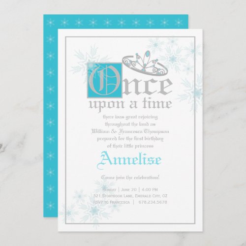 fairytale BIRTHDAY PARTY snow queen inspired Invitation