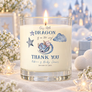 Fairytale Blue Boy Dreamy Dragon Baby Shower Scented Candle