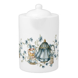 Fairytale Blue Floral Teapot