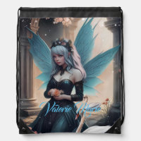 Fairytale Blue Winged Watercolor Fairy Backpack