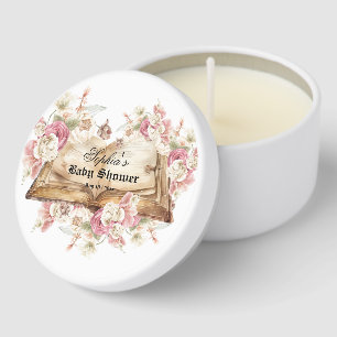 Fairytale Book Flowers Rose Baby Shower Mini Candle Favors